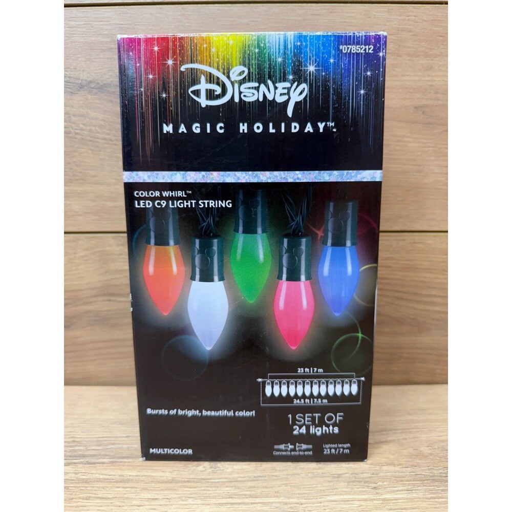 Gemmy Disney Magic Holiday Color Whirl LED C9 Light String